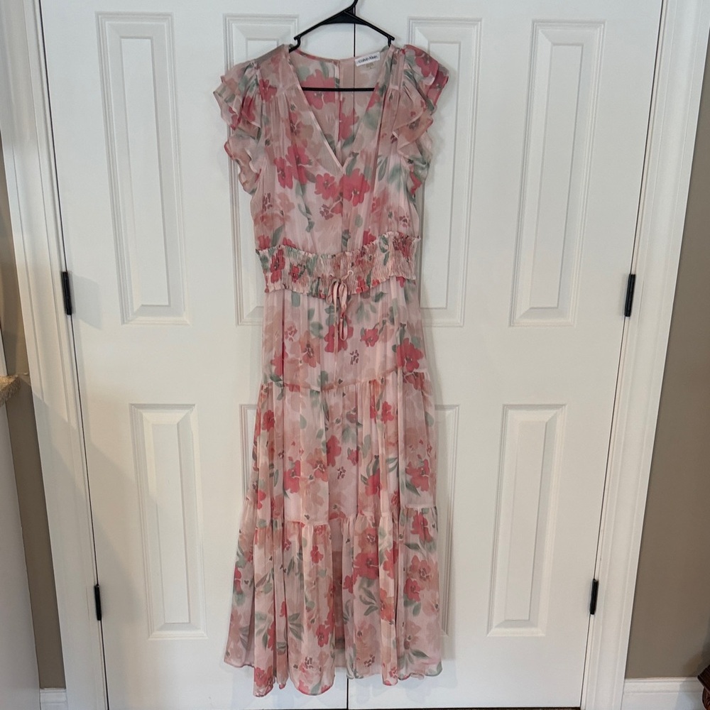 Calvin Klein Pink Floral Maxi Dress